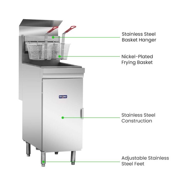 FED RC300E Frymax Single Pan Gas deep Fryer 22 Ltr