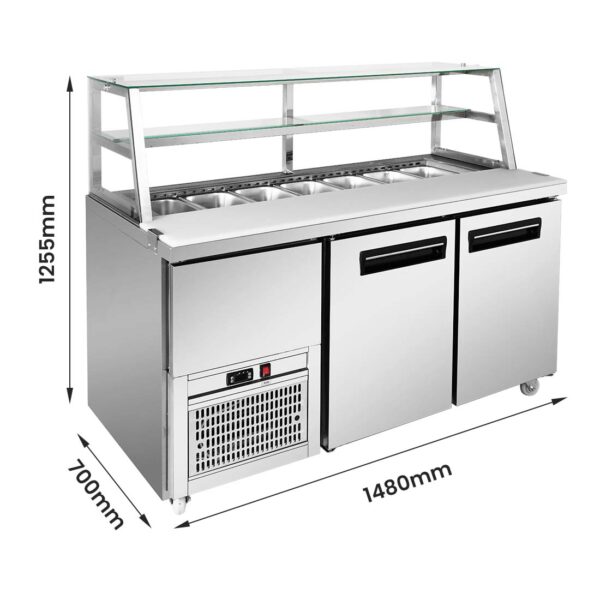 FED SCB15 2 Door Sandwich Bar 1480mm Wide