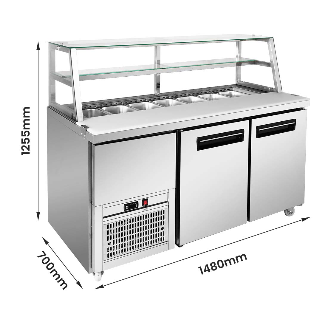 FED SCB15 2 Door Sandwich Bar 1480mm Wide