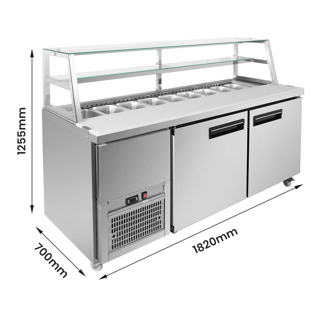 FED SCB18 2 Large Door Sandwich Bar 1820mm Wide