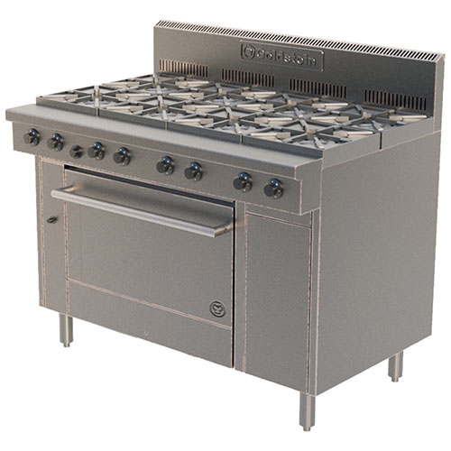 Goldstein PF828 8 Burner Gas Range With Static Oven 1220mm Wide