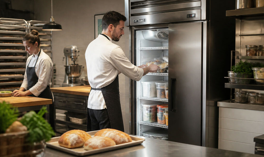 Best commercial upright freezer in a professional hospitality kitchen