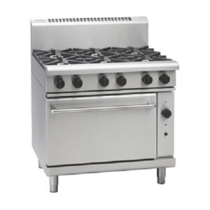 Waldorf RN8610GC 6 Burner Gas Range With Gas Convection Oven 900mm Wide