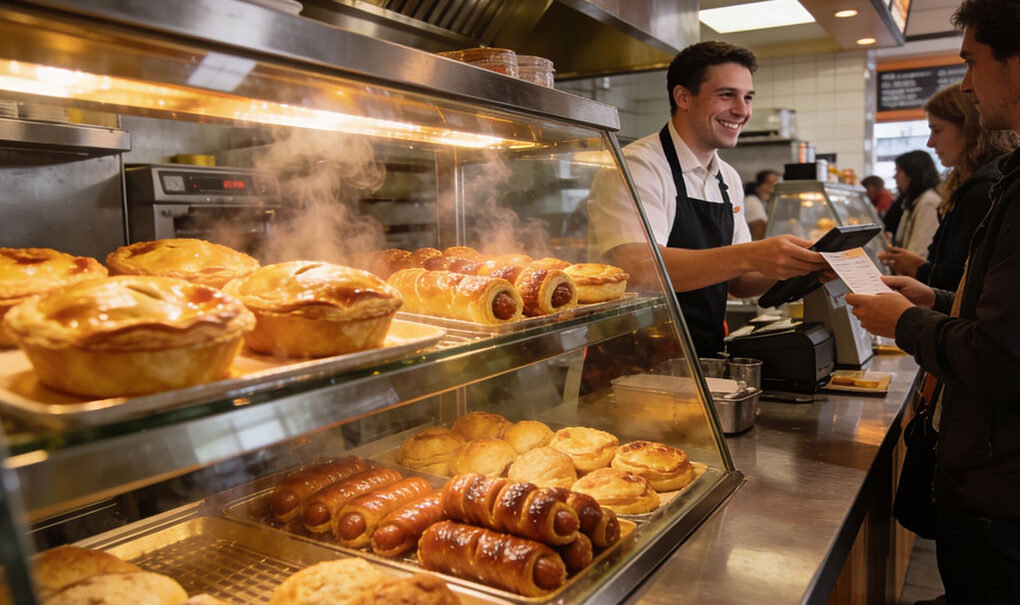 Best commercial hot food display case in a modern café setting