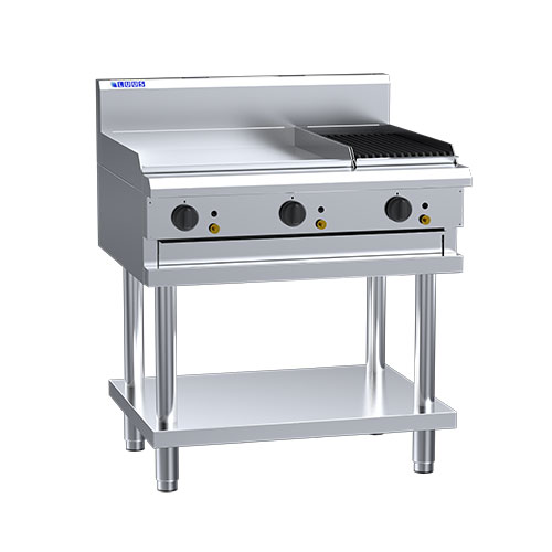 LUUS CS-6P3C 600mm Gas Griddle & 300mm Chargrill 900mm Wide