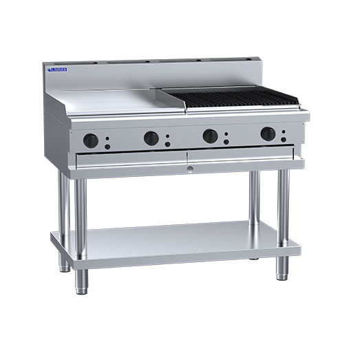 LUUS CS-6P6C 600mm Gas Griddle & 600mm Chargrill 1200mm Wide