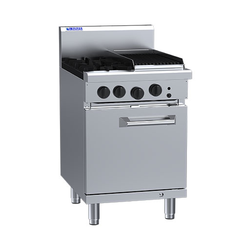 LUUS RS-2B3C 2 Burner & 300mm Chargrill With Static Oven 600mm Wide