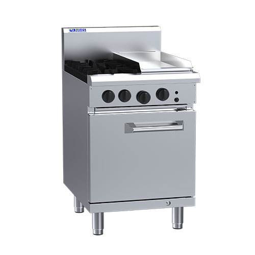 LUUS RS-2B3P 2 Burner & 300mm Griddle With Static Oven 600mm Wide
