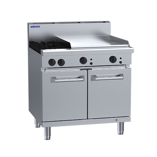 LUUS RS-2B6P 2 Burner & 600mm Griddle With Static Oven 900mm Wide