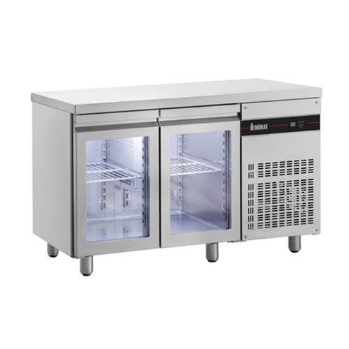 Inomak UBI7134G Undercounter Fridge 2 Glass Door 1345mm Wide