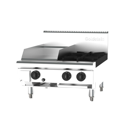 Goldstein PFB12G2 X Cooktop 2 open burners plus 305mm griddle