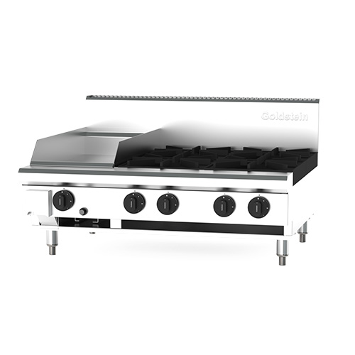 Goldstein PFB12G4-X Cooktop 4 open burners & 305mm Griddle