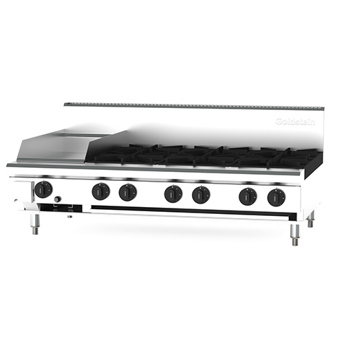 Goldstein PFB12G6 X Cooktop 6 open burners plus 305mm griddle