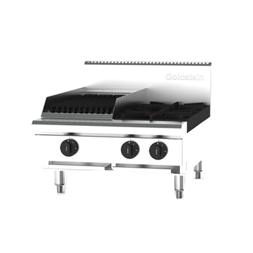 Goldstein PFB12Q2 X Cooktop 2 open burners plus 305mm chargrill