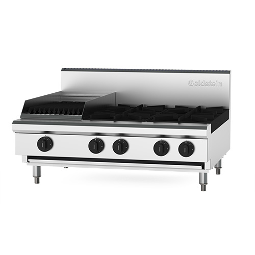 Goldstein PFB12Q4-X Cooktop 4 open burners & 305mm chargrill