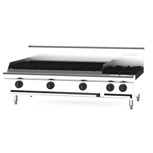 Goldstein PFB36Q2-X Cooktop 2 open burners & 914mm chargrill