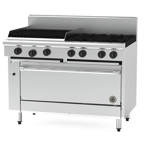 Goldstein PF24Q440-X Gas 4 Burner & 610mm Chargrill with Static Oven 1220mm Wide