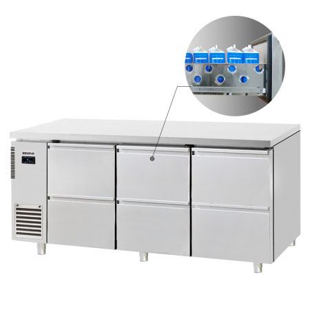 Skipio SUR18-2D-6 Undercounter Drawer Fridge 538 Ltr
