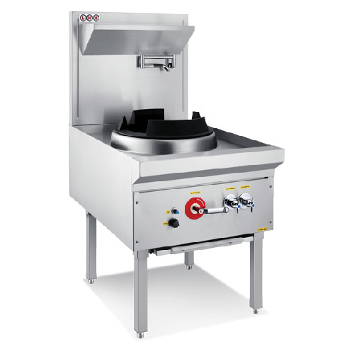 LKK 1BC 1 Burner Waterless Gas Wok - Chimney Burner
