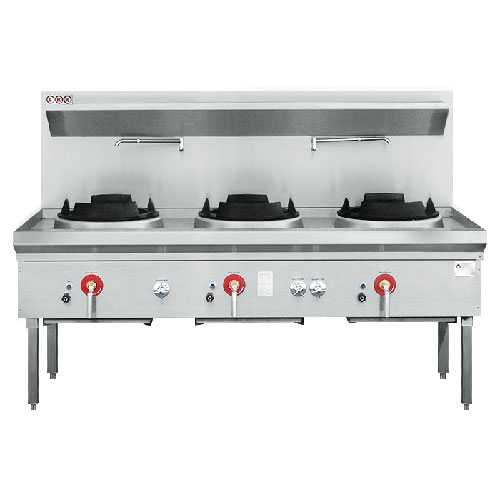 LKK 3BC 3 Burner Waterless Gas Wok - Chimney Burner