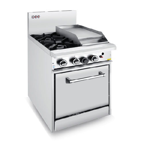 LKK OB4CO 2 Gas Burner Cooktop & 300mm Hotplate With Static Oven 600mm Wide