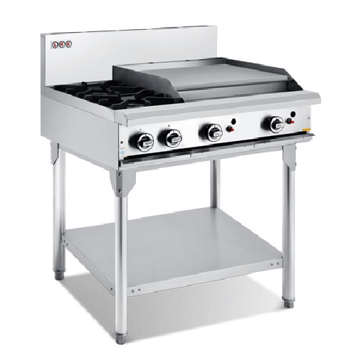 LKK OB6B 2 Gas Burner Cooktop + 600mm Right Grill