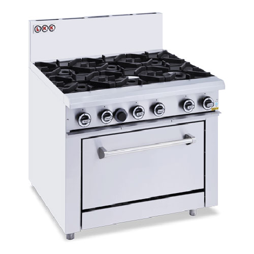 LKK OB6DO 6 Gas Burner Cooktop With Static Oven 900mm Wide