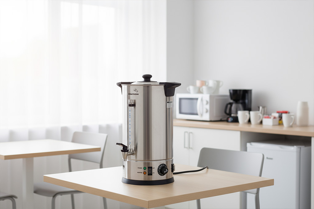 Small capacity commercial urn — ideal for staff rooms and low-volume environments