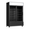 Thermaster Two Sliding Glass Door Colourbond Upright Drink Fridge Black LG 1000SDBP