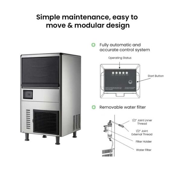 FED SN-068F Granular Flake Ice Maker 60kg/Day 20kg Bin