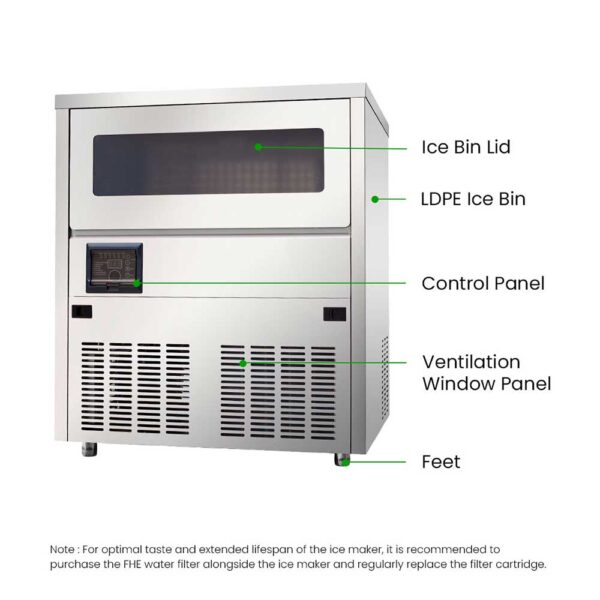 FED SN-101B 100kg/Day Underbench Ice Maker 15kg Bin