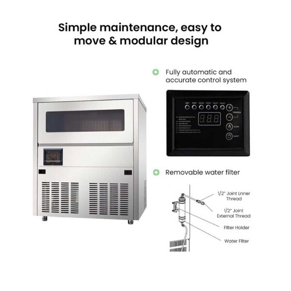FED SN-101B 100kg/Day Underbench Ice Maker 15kg Bin