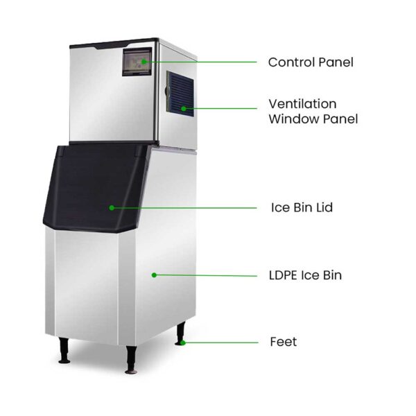 FED SN-145C Crescent Ice Maker & Bin 145kg/Day 125kg Bin