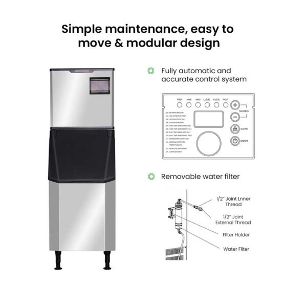 FED SN-145C Crescent Ice Maker & Bin 145kg/Day 125kg Bin