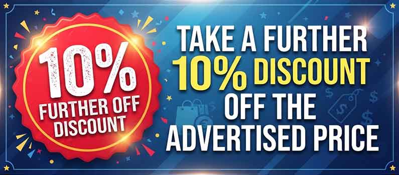 Take a further 10 percent off the advertised price!